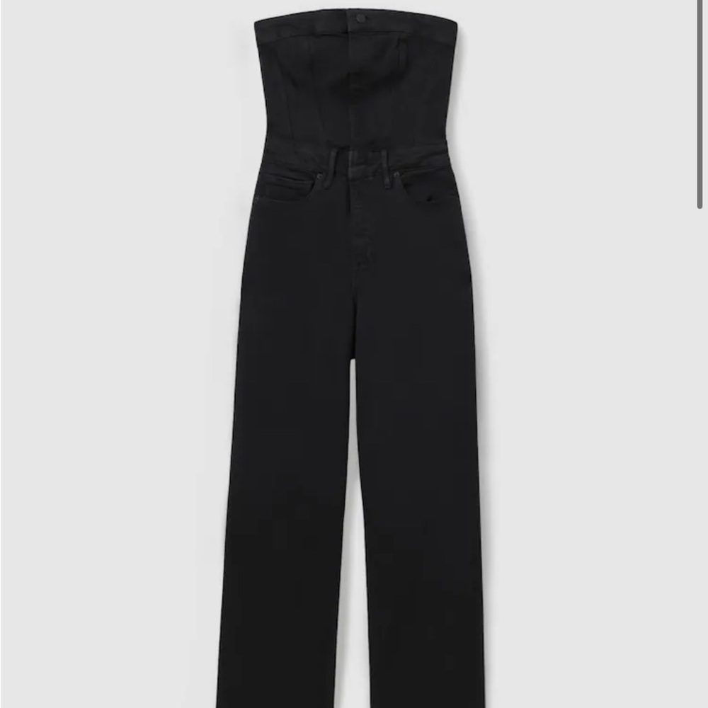 Good American Black Denim Jumpsuit